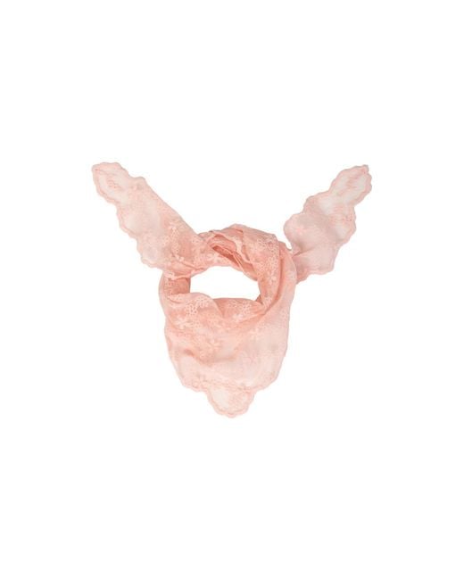 Saachi Pink Embroidered Lace Light Bandana