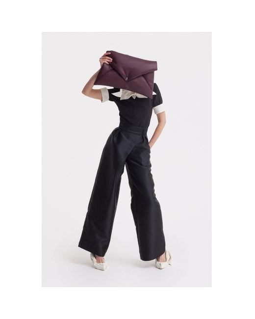 Julia Allert Red Faux Leather Envelope Clutch Bag
