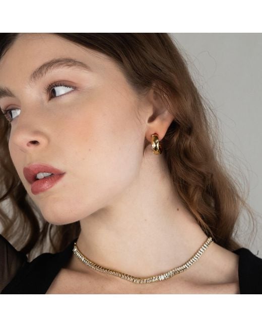 Rare Matters Jewelry Metallic Sculpted Mini Hoop Earrings