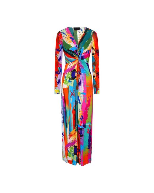 Beatrice von Tresckow Red Brush Stroke Lola Maxi Dress