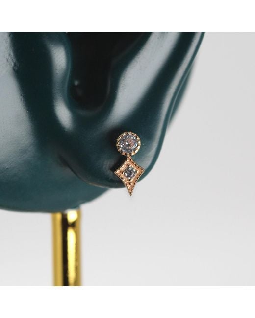 VicStoneNYC Fine Jewelry Metallic Antique Rose Stud Earrings