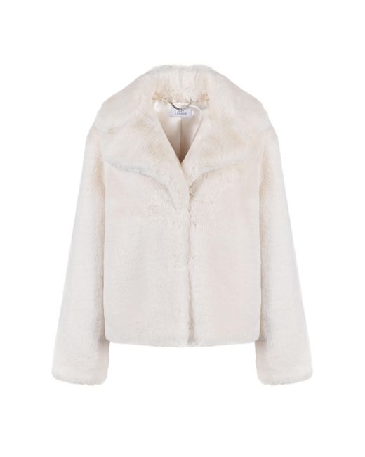 ISSY LONDON White Neutrals Loren Jacket Vegan Luxe Soft Faux Fur Cream