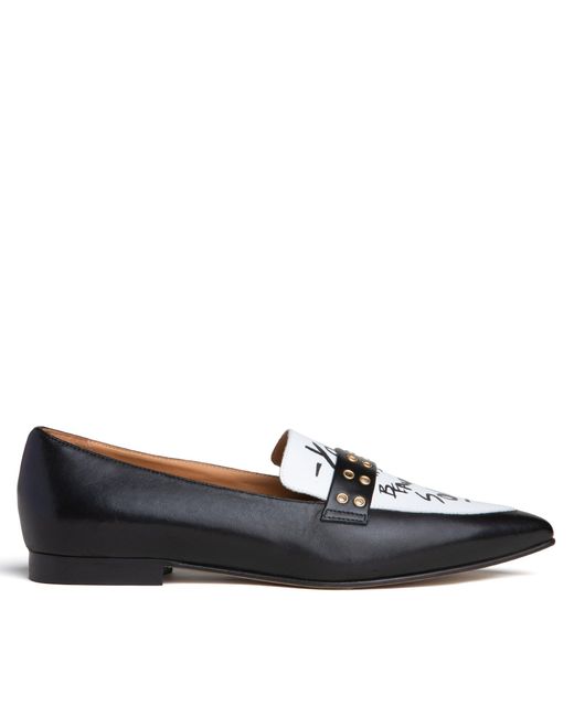 Beautiisoles by Robyn Shreiber Made in Italy Black Cecily & Leather Loafer Comfortable Work & Evening Wear