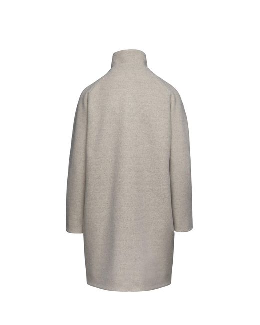 Conquista Gray Neutrals Mouflon Sand Colour Melange Coat By Fashion