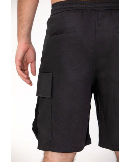 Smart and Joy Black Cargo Style Shorts for men