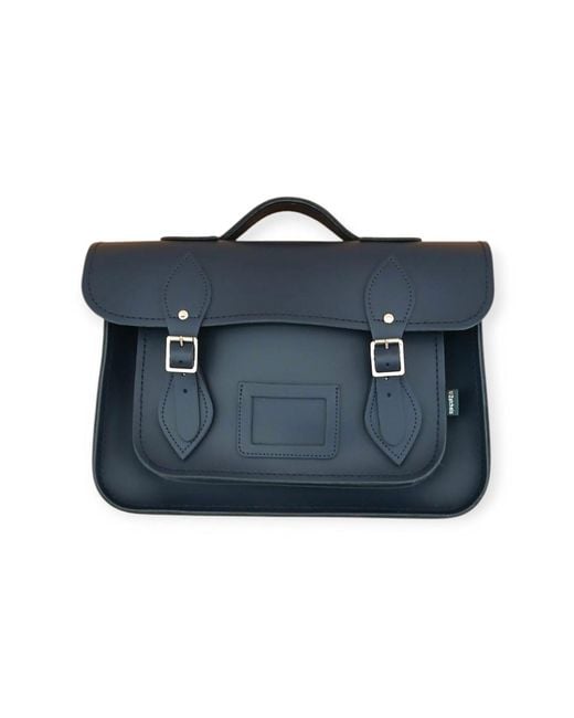 Zatchels Blue Handmade Leather Satchel 13 Inch