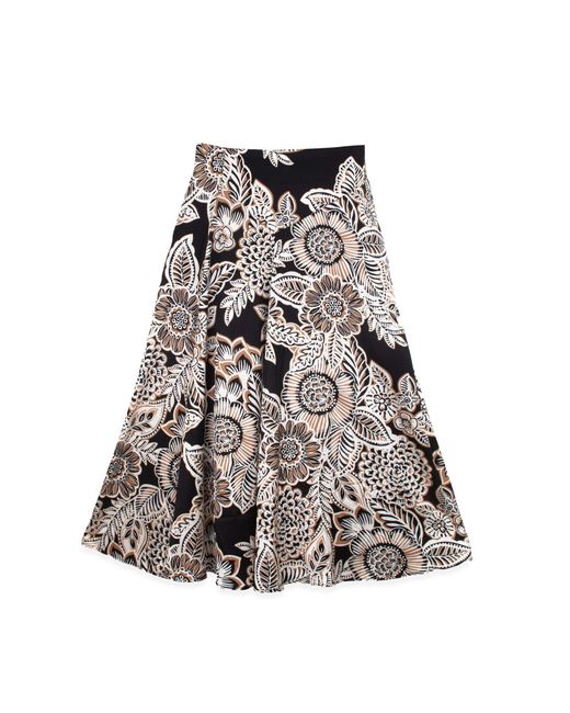 Profile Nyc Gray Floral Printed Slip Skirt