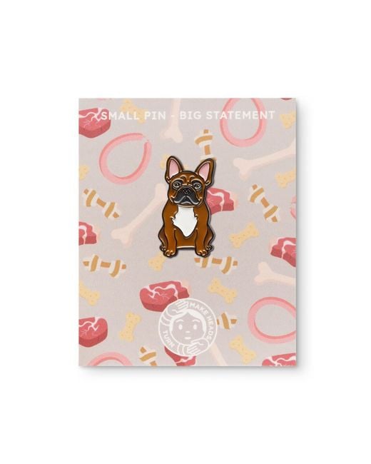 Make Heads Turn Metallic Enamel Pin French Bulldog