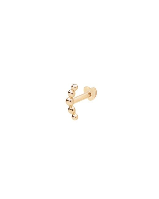Vanhi Metallic 14K Solid Curved Ball Flat Back Stud