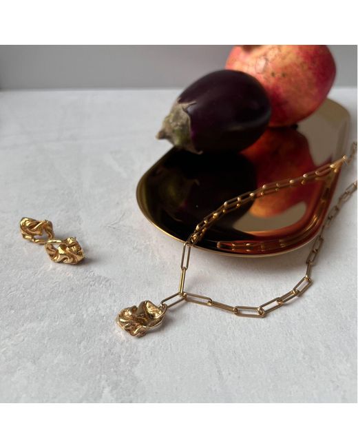 Bio-Trimmings Metallic Carrara Necklace & Earrings Set