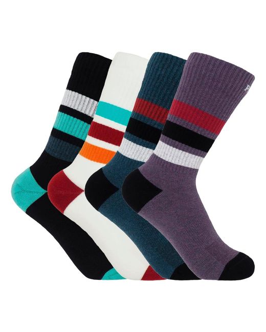 Peper Harow - Made in England Blue Organic Striped Sport Socks Bundle