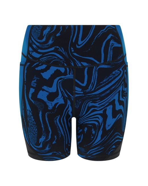 VIEREN Blue Prowess Print Block Shorts