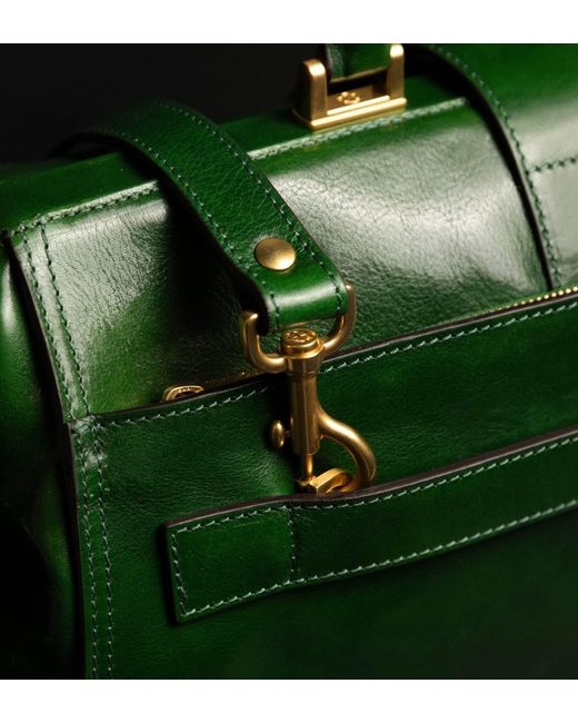 Time Resistance Green Large Leather Doctor Bag