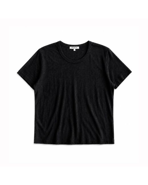 NOEND Black Cotton Modal Slub Crew Tee