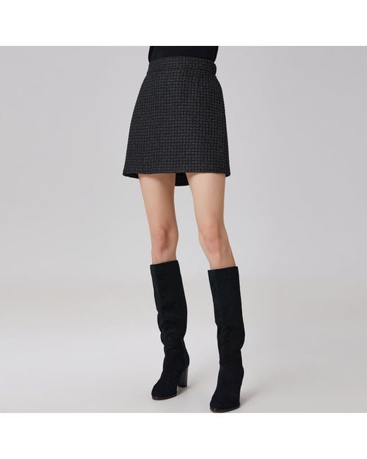 Smart and Joy Black Trapeze Mini Skirt