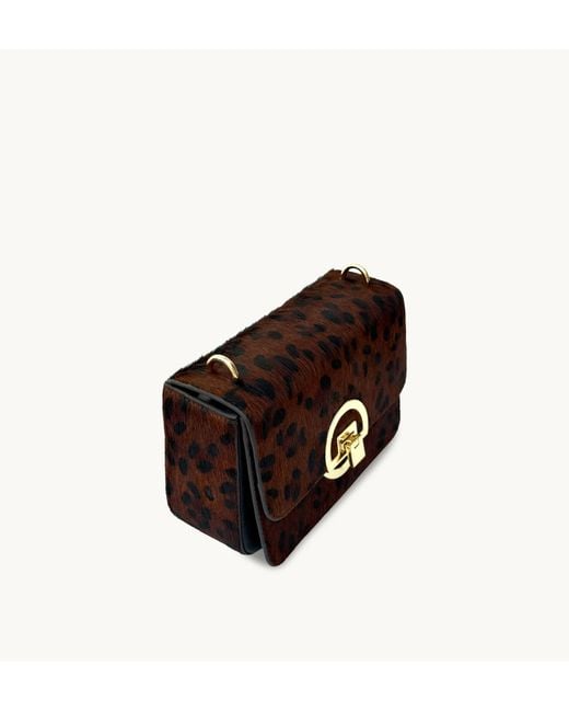 Apatchy London Black The Tilly Dark Leopard Hair-On Leather Bag