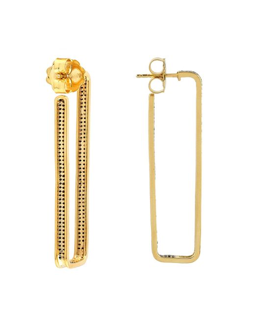 Artisan Metallic Diamond Bar Hoop Earrings