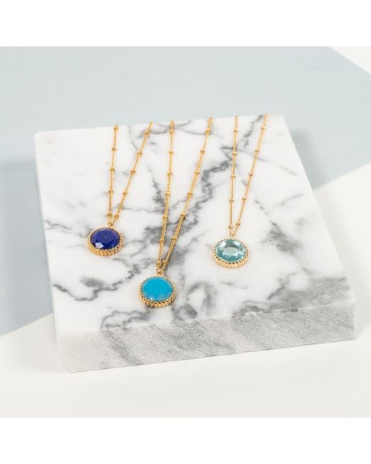 Auree Jewellery Blue Barcelona September Birthstone Necklace Lapis Lazuli