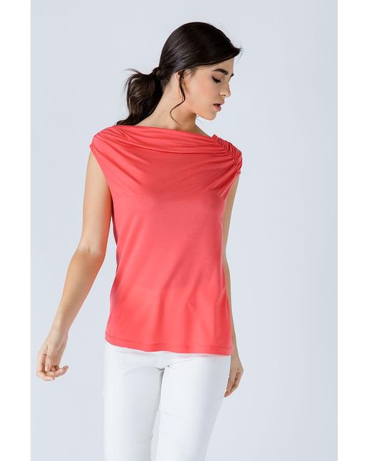 Conquista Pink Coral Asymmetric Top
