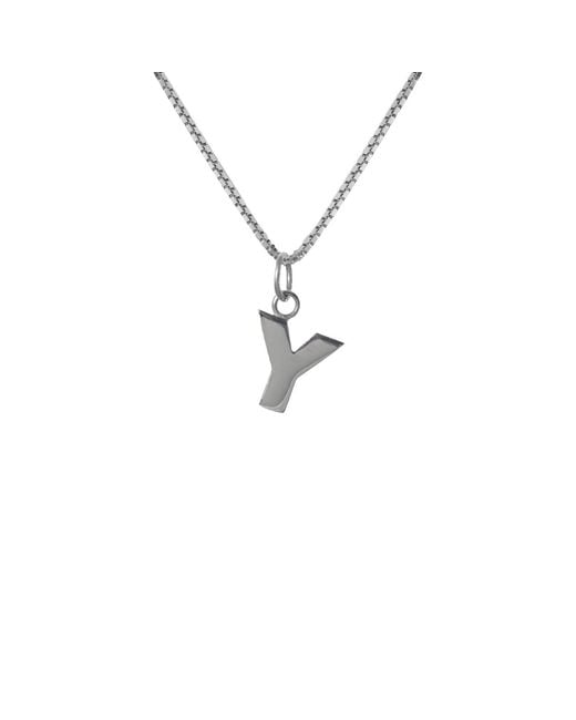 Edge Only Metallic Letter Pendant "Y" Initial Necklace Sterling for men
