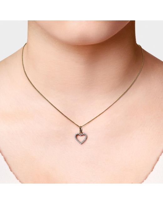 Kaizarin Metallic Diamond Studded My Heart Pendant