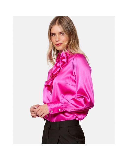 Helen Mcalinden Pink Anastasia Cyclamen Silk Pussybow Blouse
