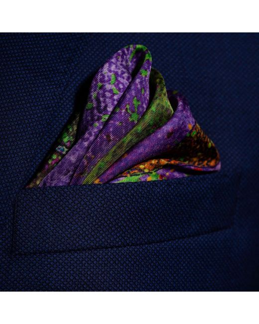 Otway & Orford Green 'Tennis Passion' Silk Pocket Square. Full-Size for men