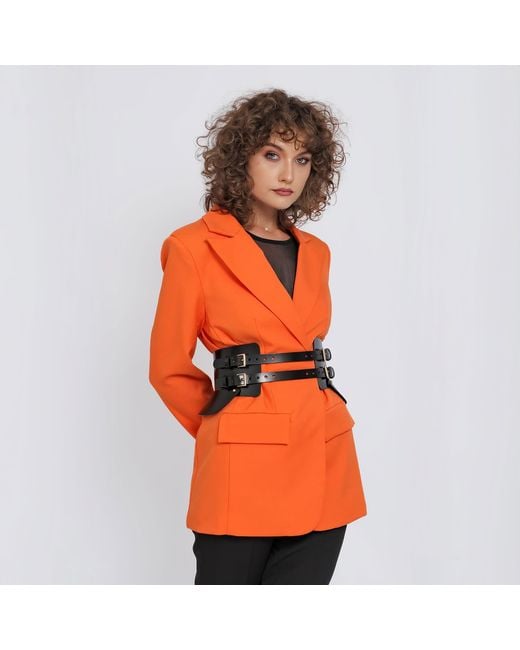 Haute Cuir Black Peplum Maia Leather Corset Belt