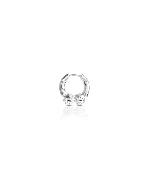 Kasun Metallic Two Spikey Balls Hoop Earring –