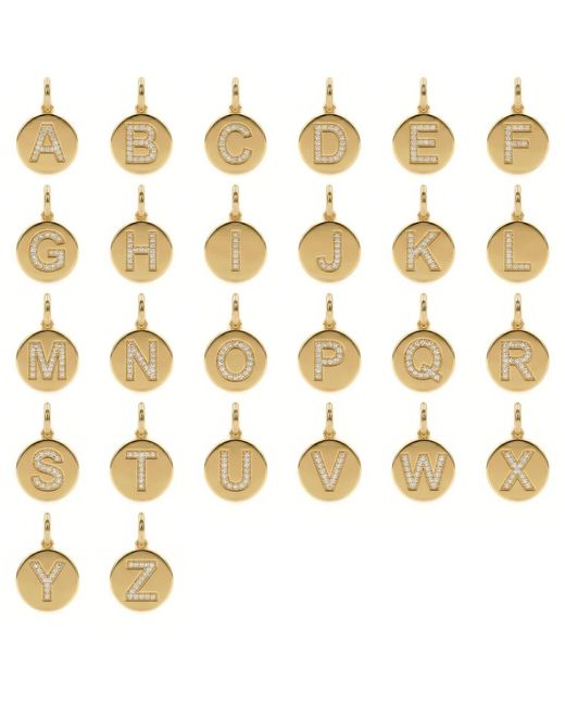 Jaredjamin Metallic Pave Initial Pendants Charms