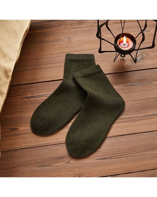 Soft Strokes Silk Green Wool Quarter-Length Socks Set Of Two