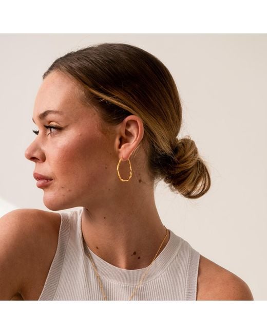 Dower & Hall Metallic Large Oval Waterfall Hoops