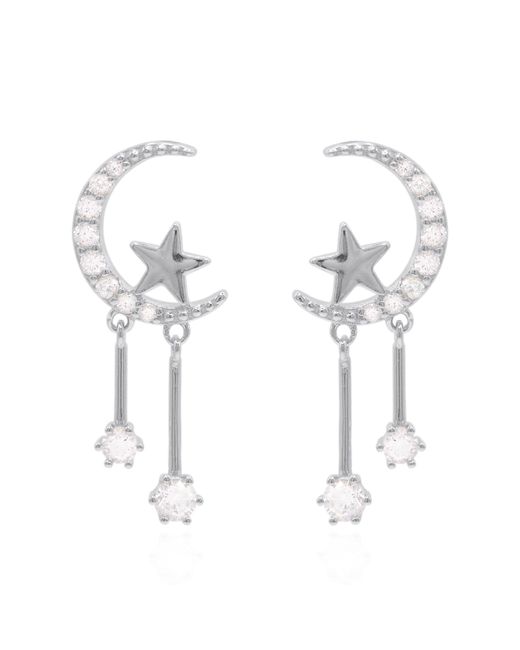 Luna Charles Metallic Zoe Moon & Star Drop Earrings