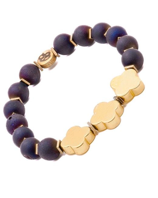 Ebru Jewelry Blue Moroccan Flower Agate Bracelet