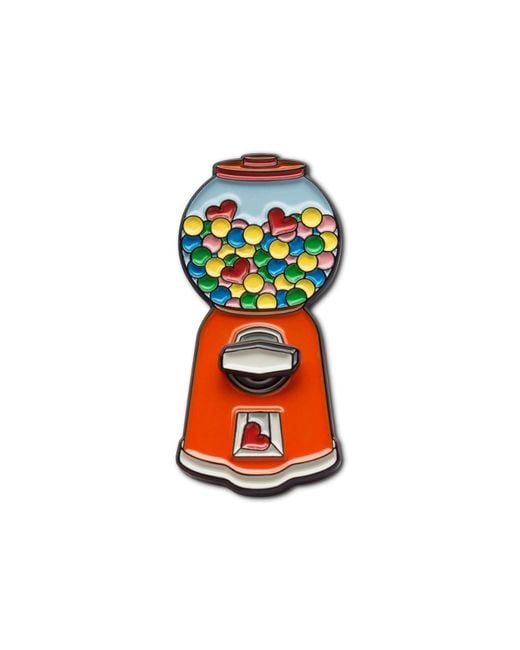 Make Heads Turn Red Enamel Pin Bubble Gum Machine