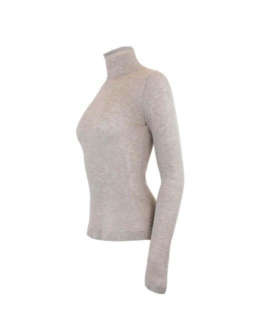 Theo the Label Pink Nomia Sheer Knit Turtleneck