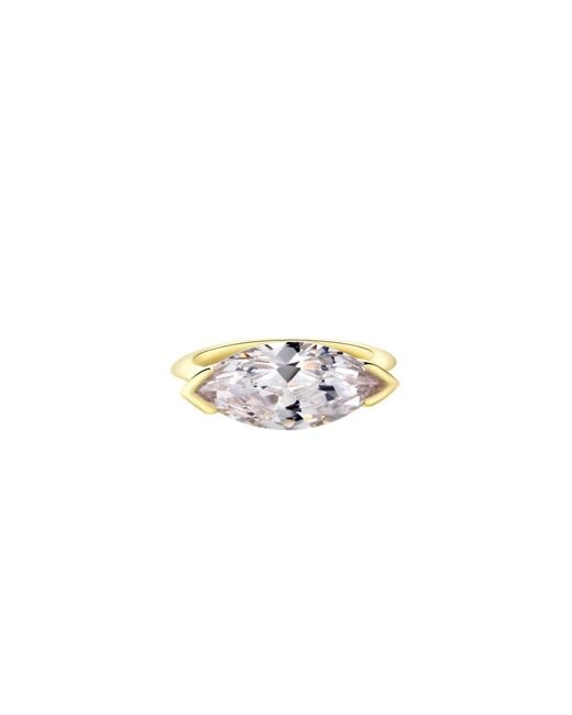 Onewildone White Extremely Beautiful Marquise Pinky Ring