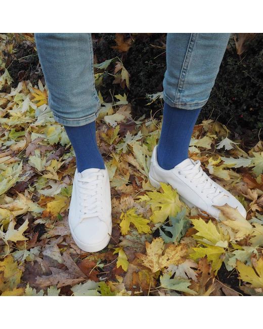 Peper Harow - Made in England Blue Indulgent Cashmere Socks for men