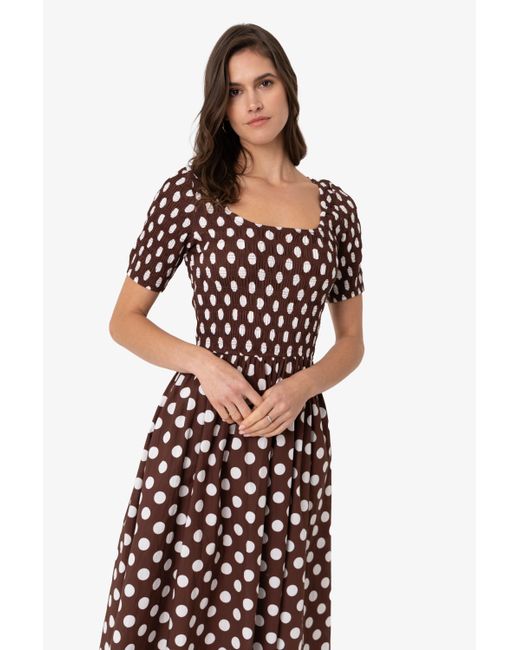 Amy Lynn Purple Matilda Pure Cotton Polka Dot Midi Dress
