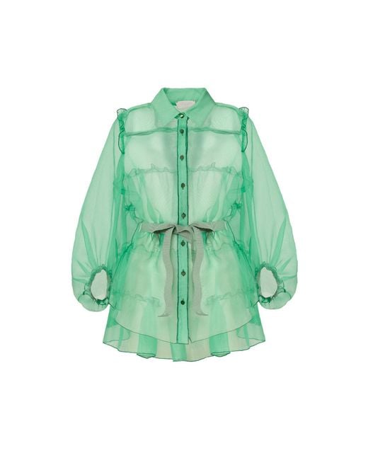 Georgette Green Emerald Veil Blouse