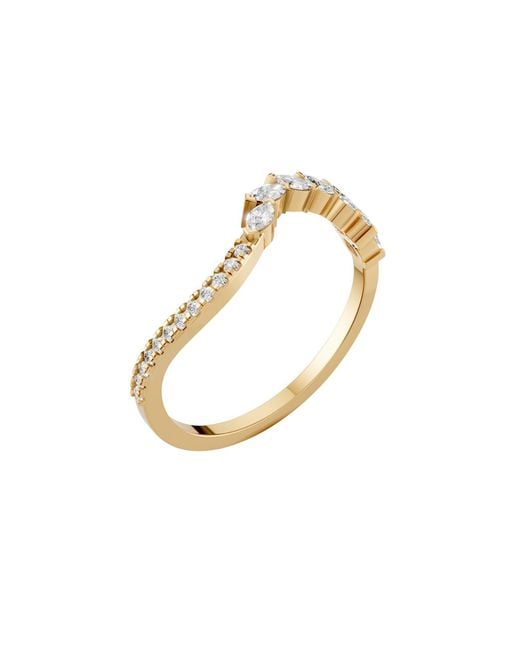 Aya Fine Jewelry Metallic Marquise Lab Grown Diamond Curved Wedding Band
