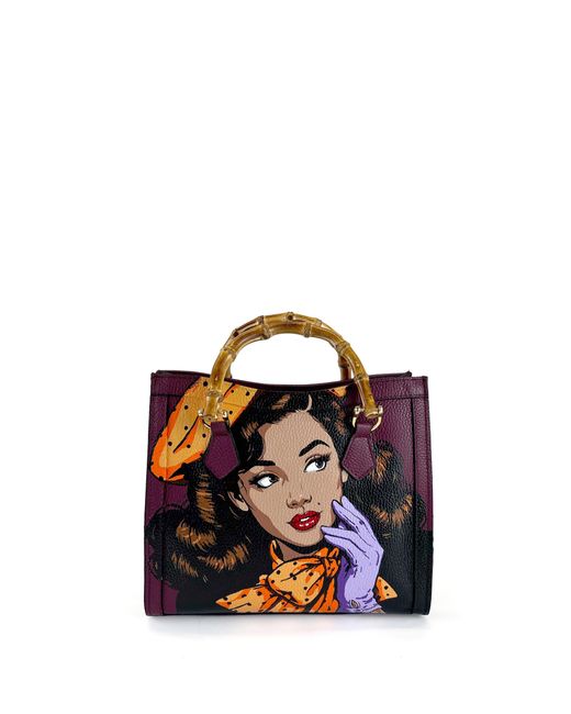 Maison Rubaiyat White Little Bamboo Hand-Painted Leather Bag