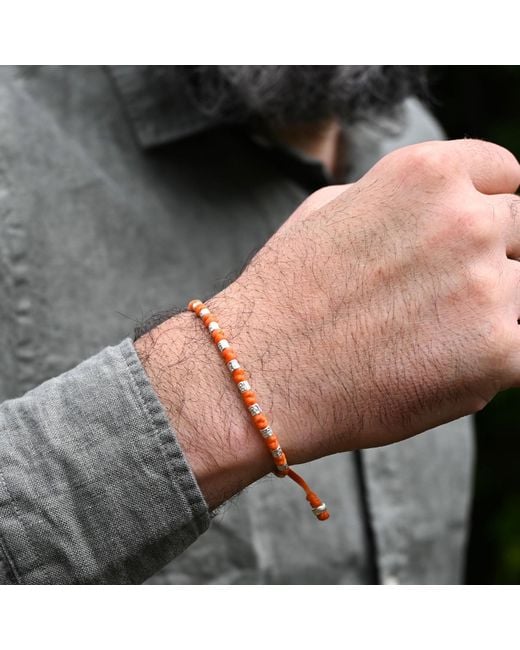 Harbour Uk Orange Yule Viking Rope Bracelet for men
