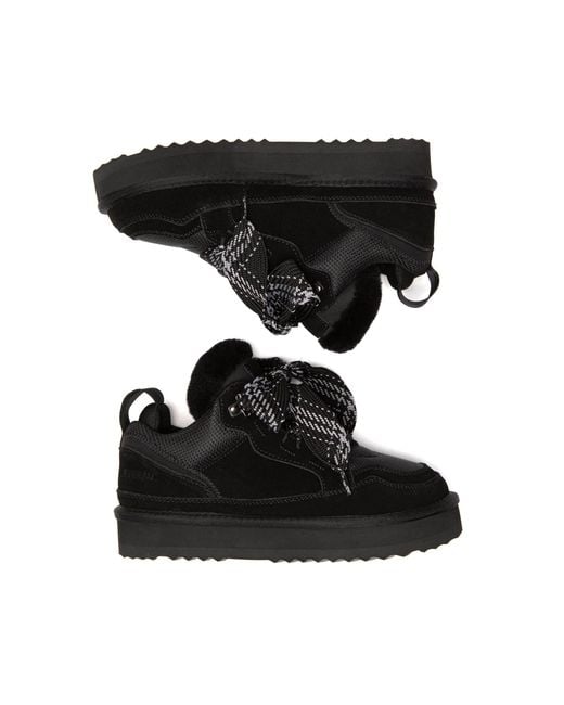 EverAu Australia Black Marbled Lace Up Platform Boots