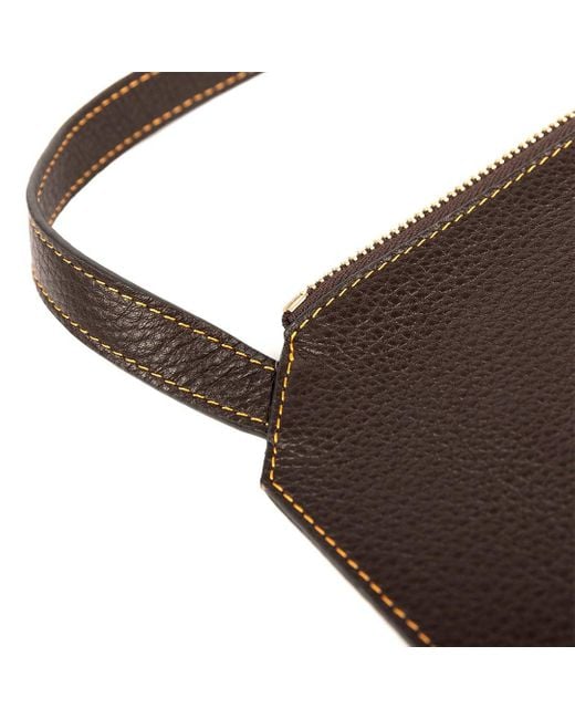 SJW BAGS LONDON Brown Marissa Leather Clutch/Wristlet- Dark Chocolate