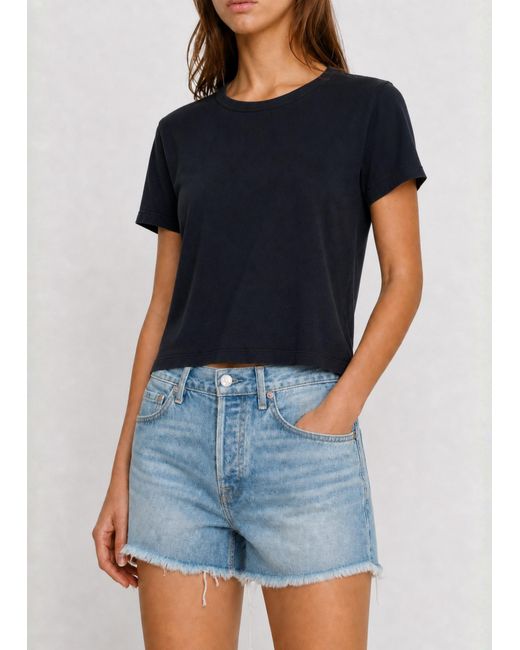 NOEND Black Cotton Modal Slub Crew Tee