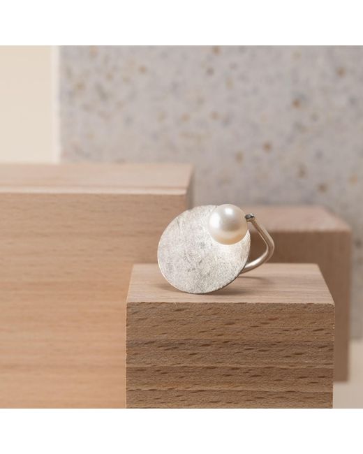 Silver Moon Metallic Pearl Sterling Ring