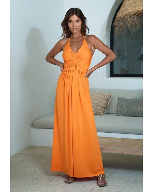 Chic by Lirette Orange Halter Dress Natural