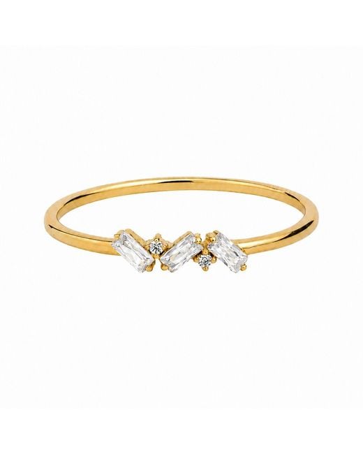 Belinda Jewelz Metallic Topaz Triple Baguette Birthstone Ring