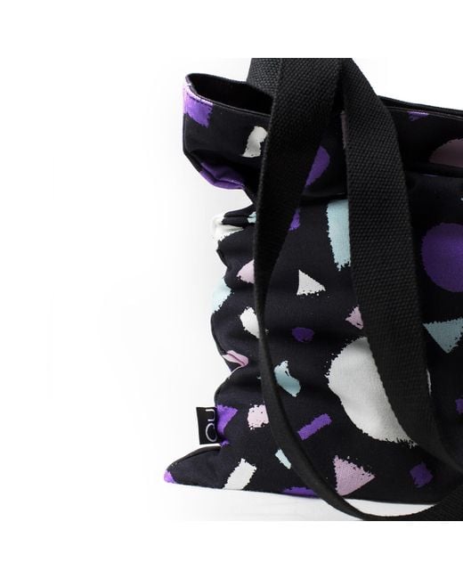 Qu Black Pattern Canvas Tote Bag
